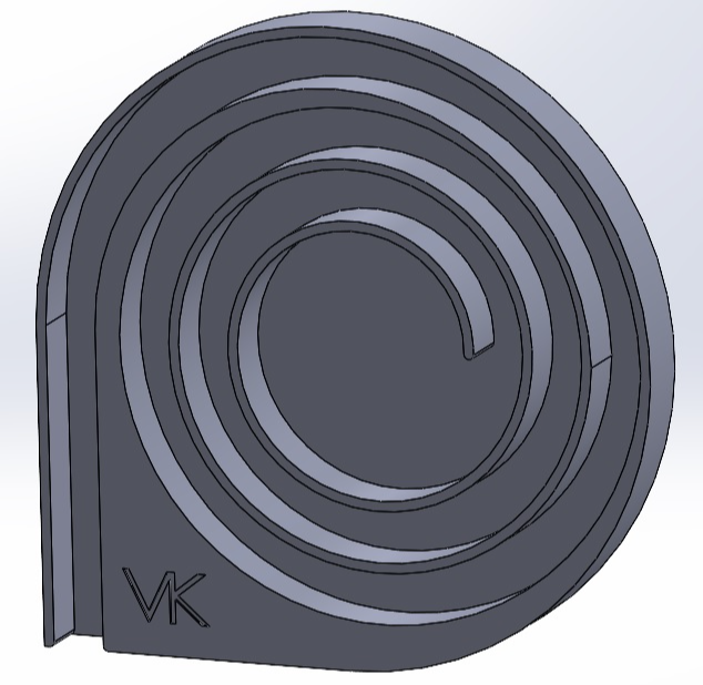 Tambour door spiral