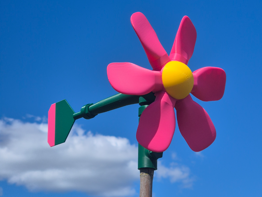 Pink Flower windmill | Garden windmill