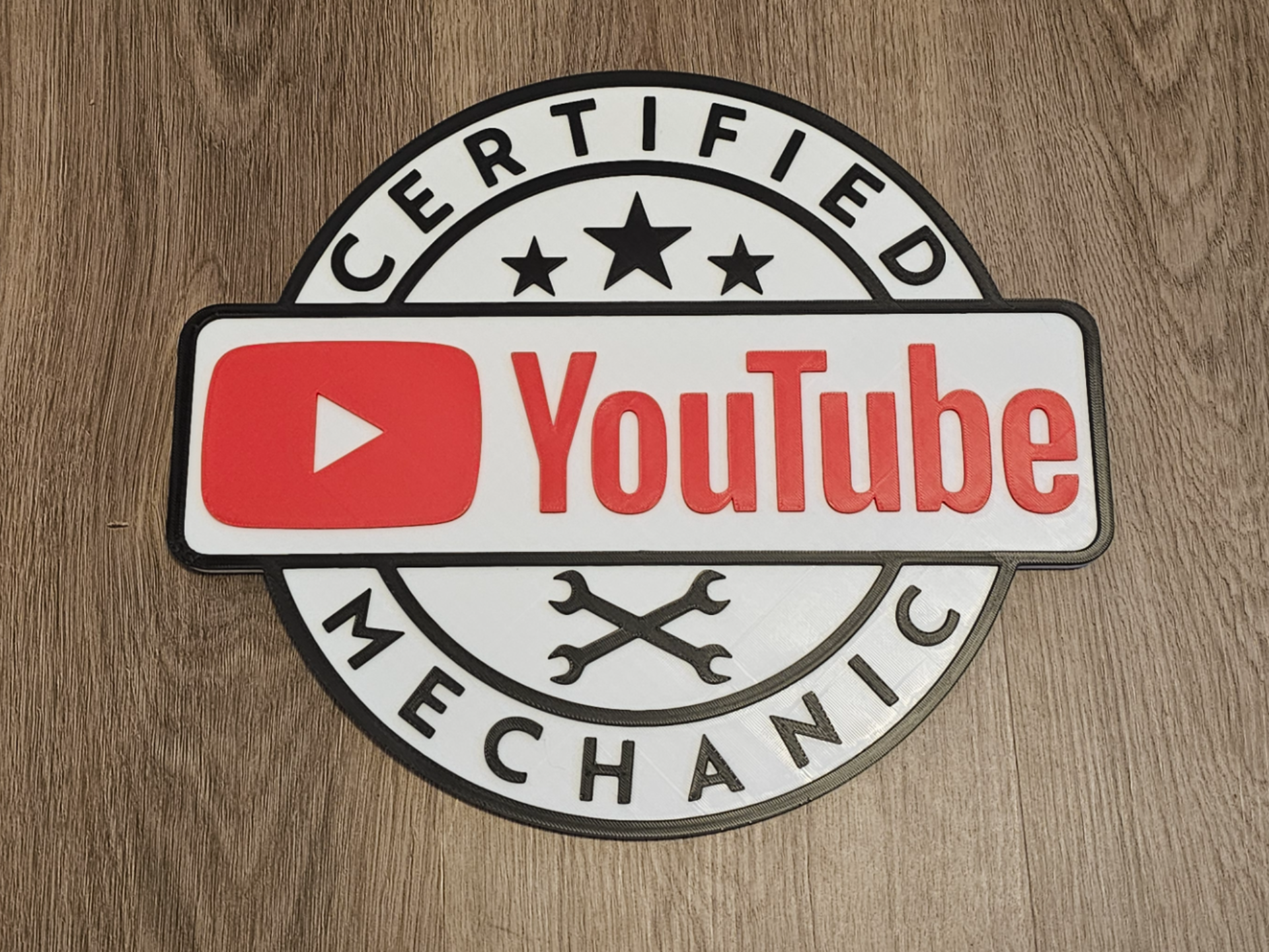 Certified YouTube Mechanic 3D Sign