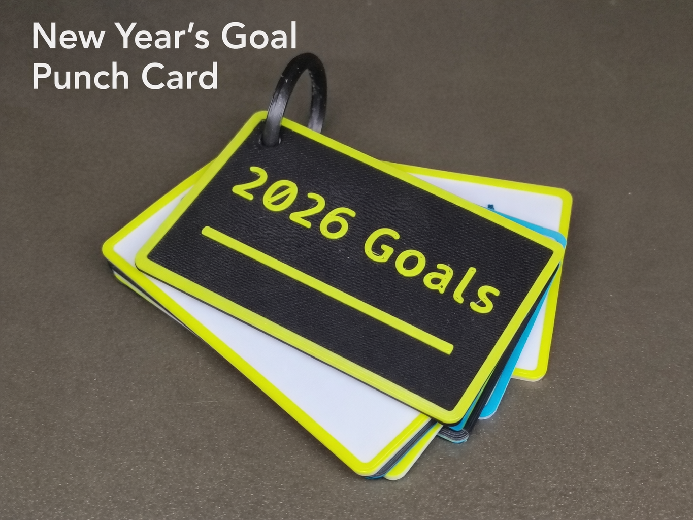 new years goal punch card