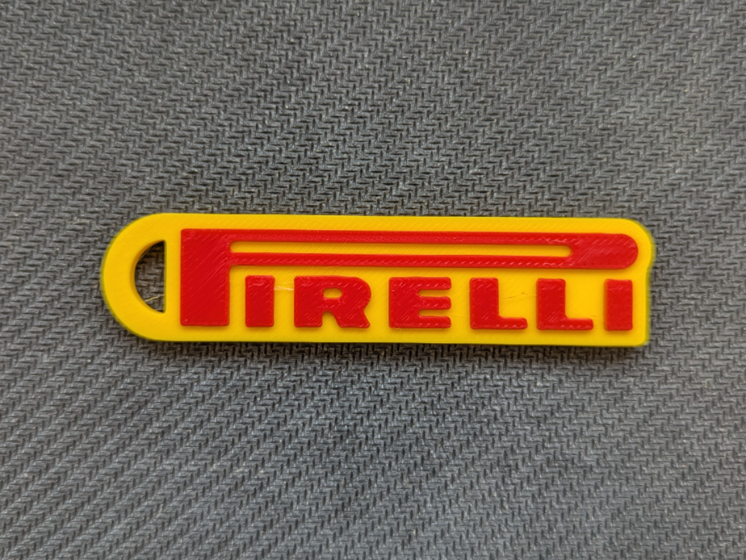 Pirelli logo keychain