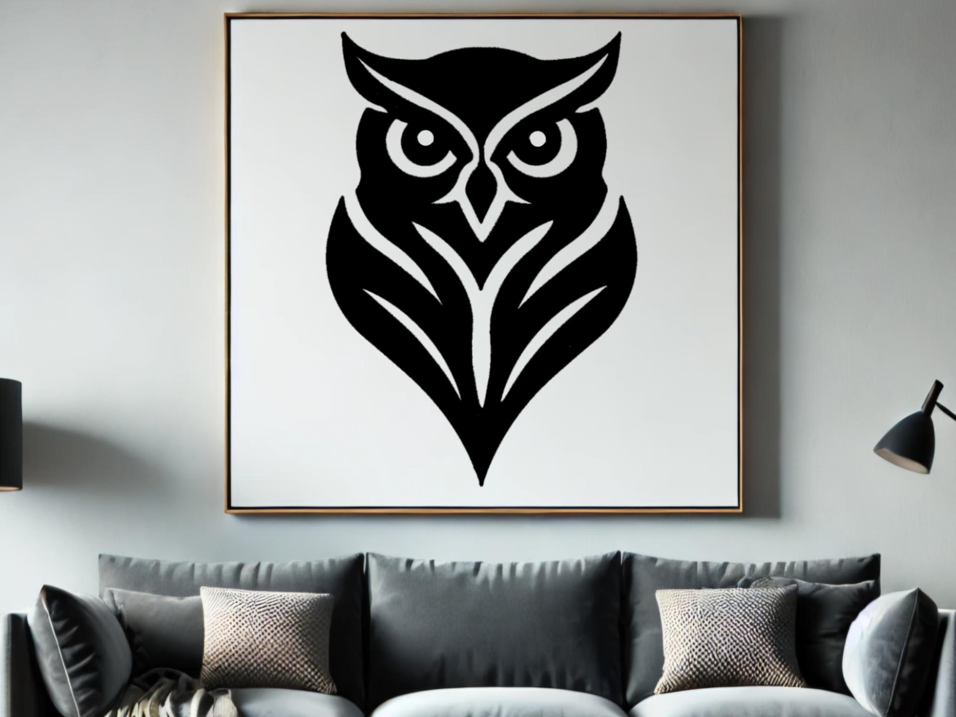 2D Owl Art | Modern Owl Wallart