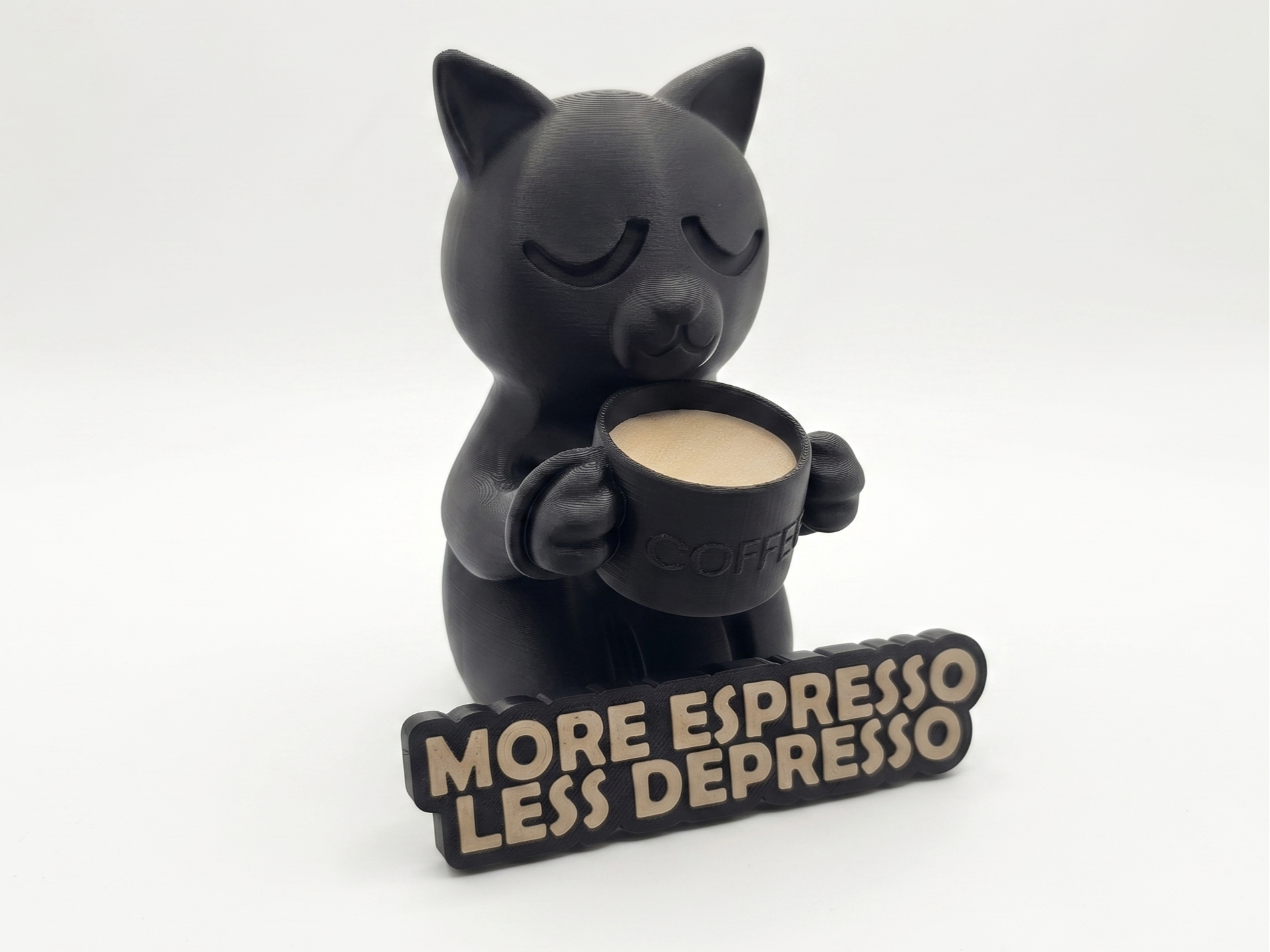 More Espresso Less Depresso Desk Cat