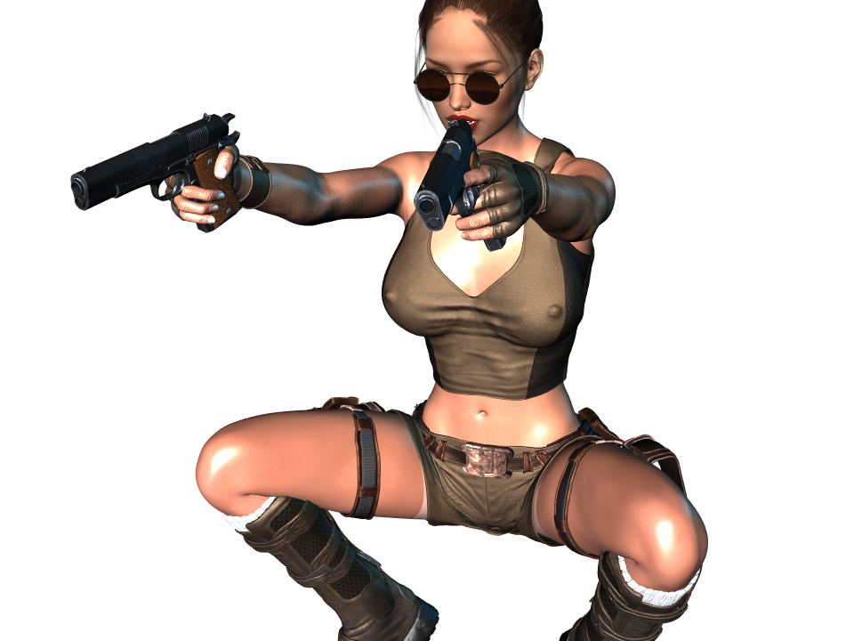 Lara Croft in action