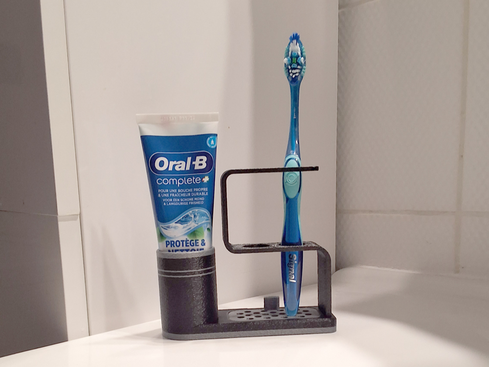 Support de brosse à dents et dentifrice