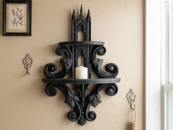 Gothic Double Arch Shelf: Cathedral Alcove
