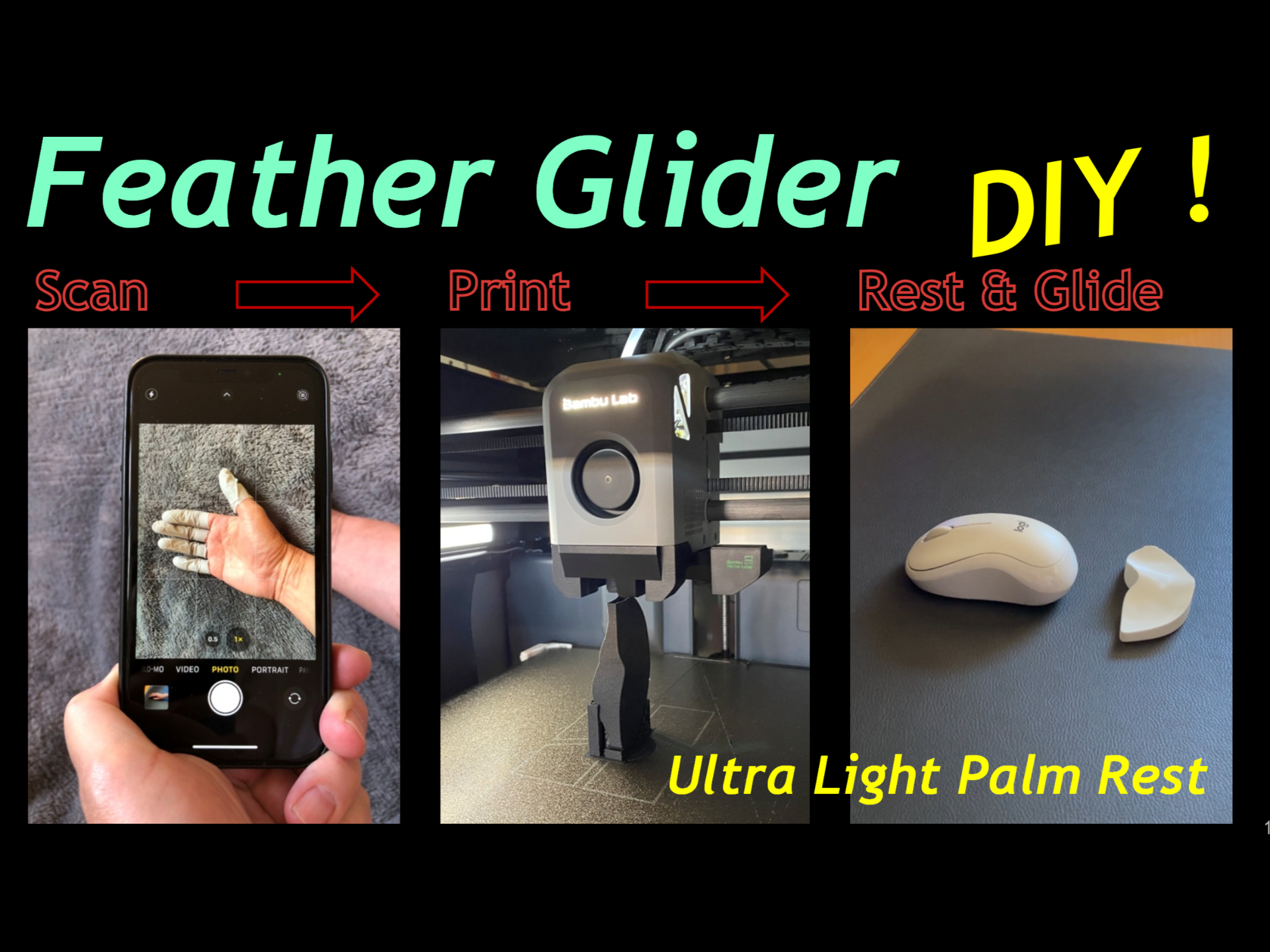 Feather Glider - Ultra Light Palm Rest