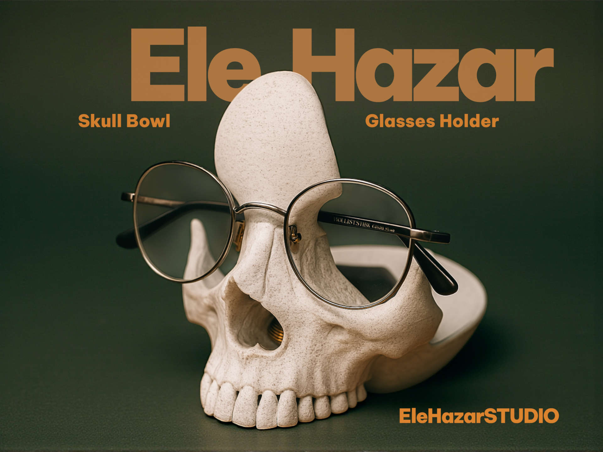 Glasses Holder Skull Bowl - Glasses and Keys Stand