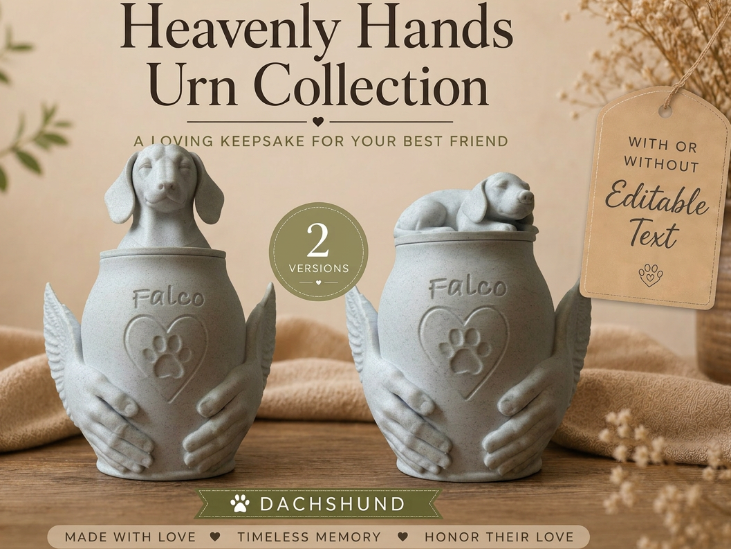 Dachshund Heavenly Hands Urn Collection