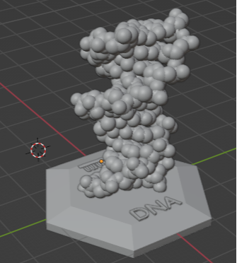 DNA Strand with Atoms
