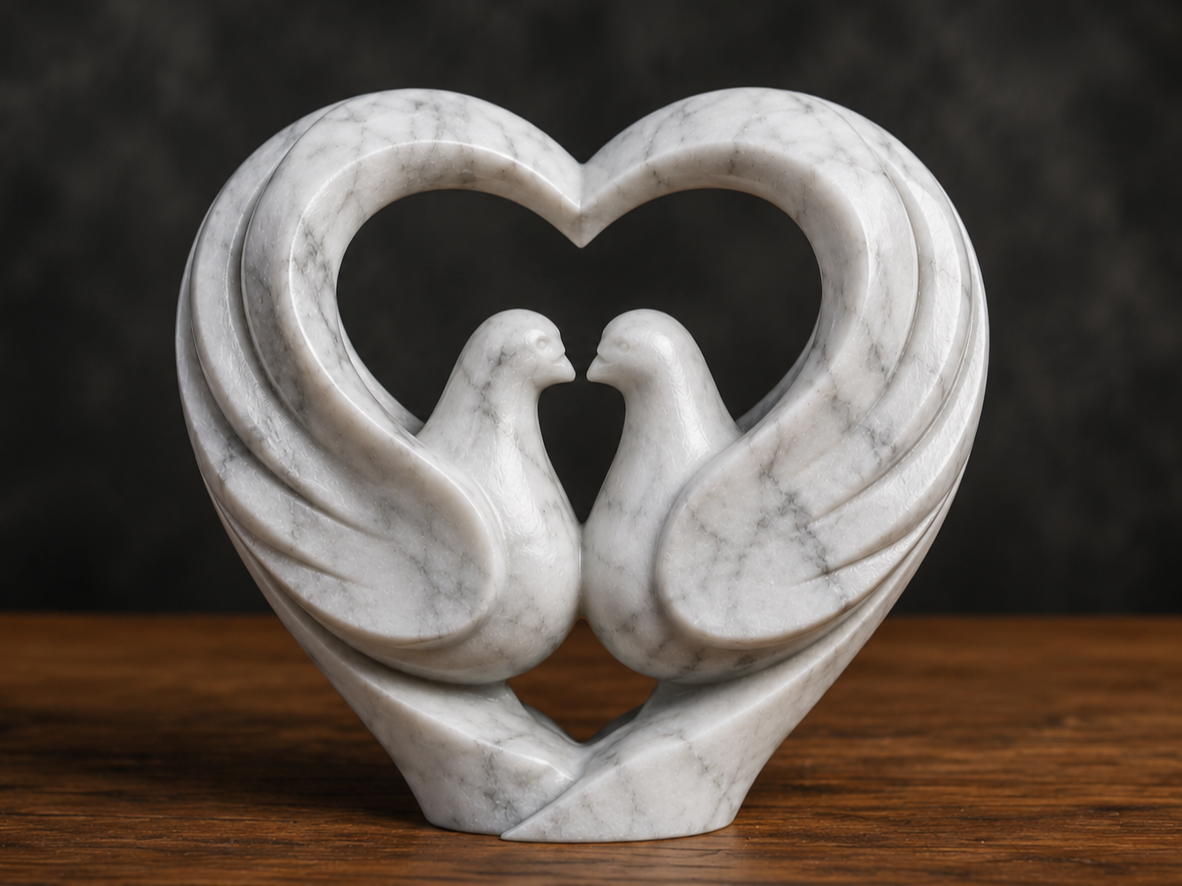 Eternal Love Swans – Heart Sculpture