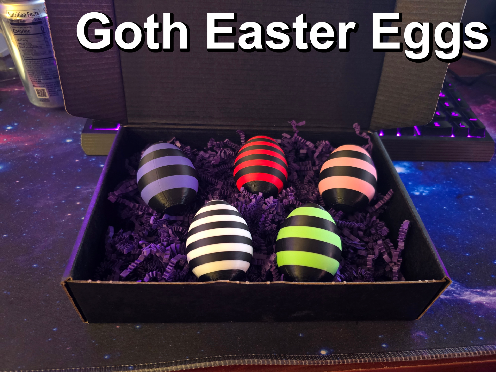Goth Striped Easter Eggs