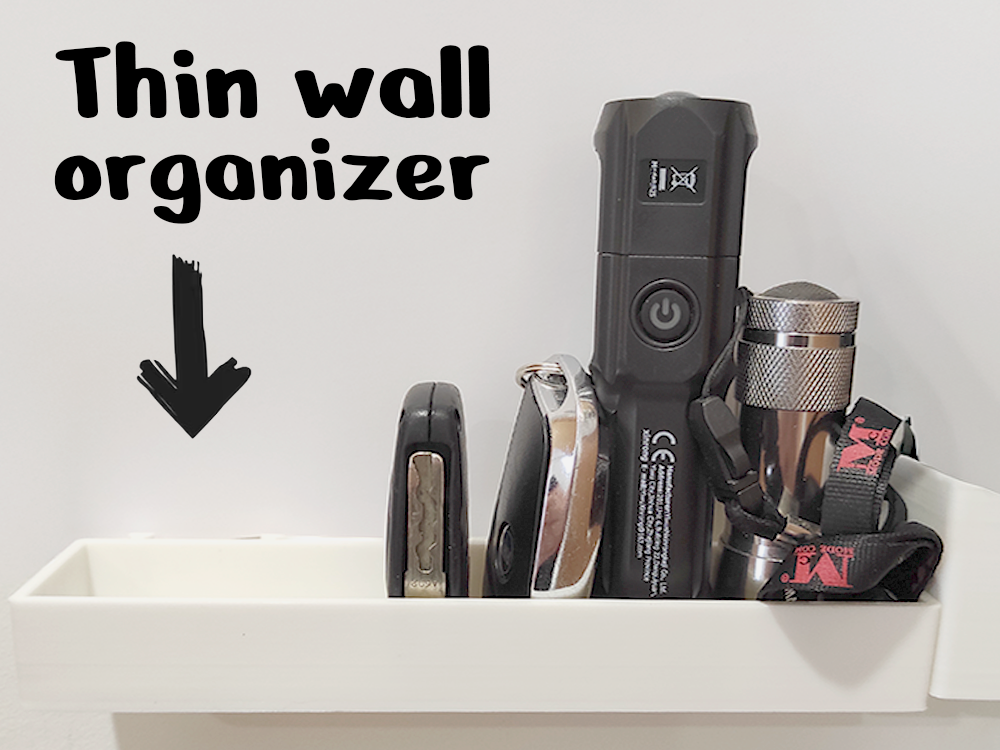 Ultra-Slim Wall Organizer, 5cm and 10cm tall