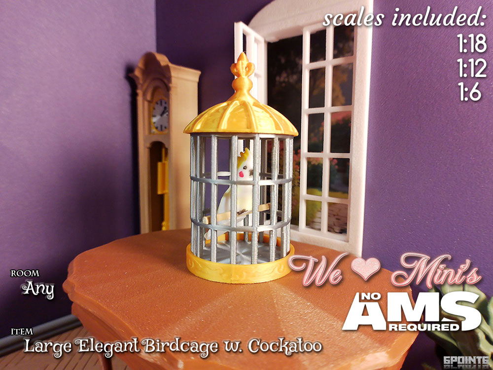 WLM - Large Elegant Birdcage with Cockatoo