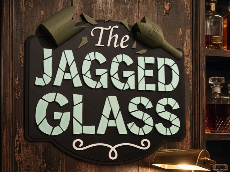 The Jagged Glass - Bar Sign