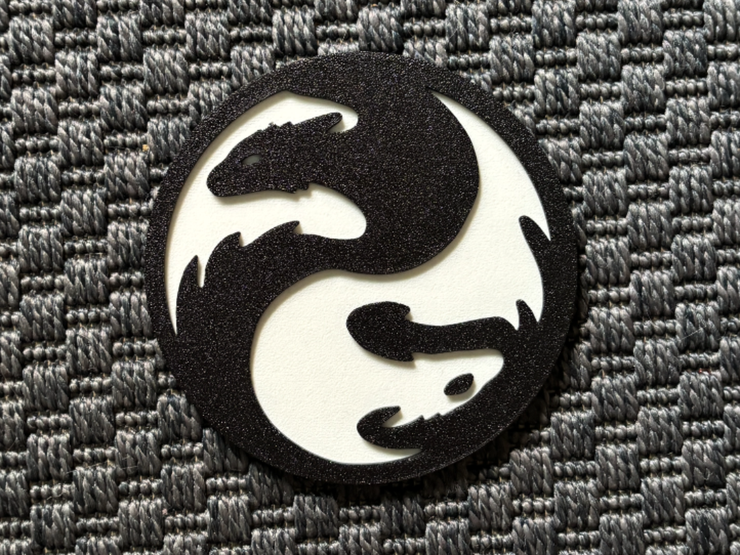 Ying Yang Dragon Art Emblem