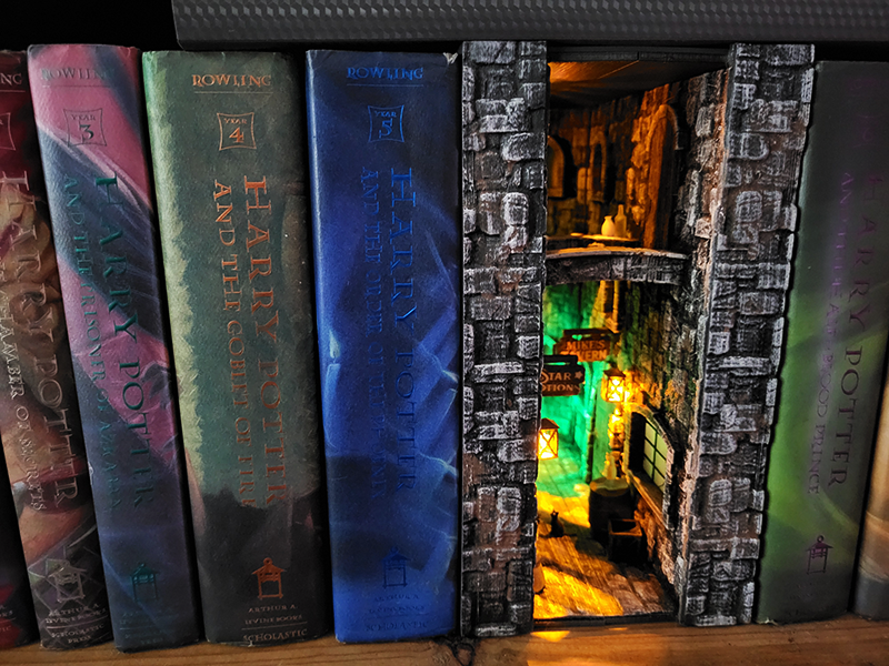 Whimsical Medieval Alley Book Nook