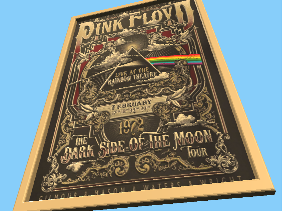 Tribute Rock Band Poster Pink Floyd 1972
