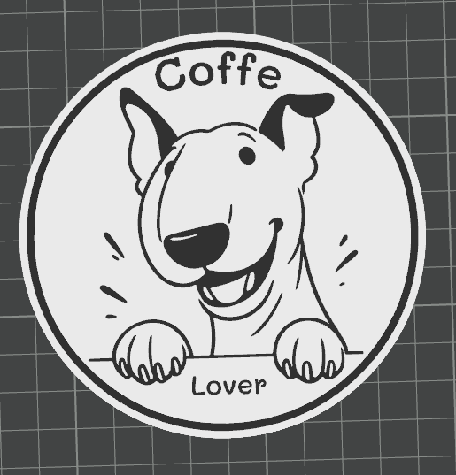 Cartoon Bull Terrier –  Coaster