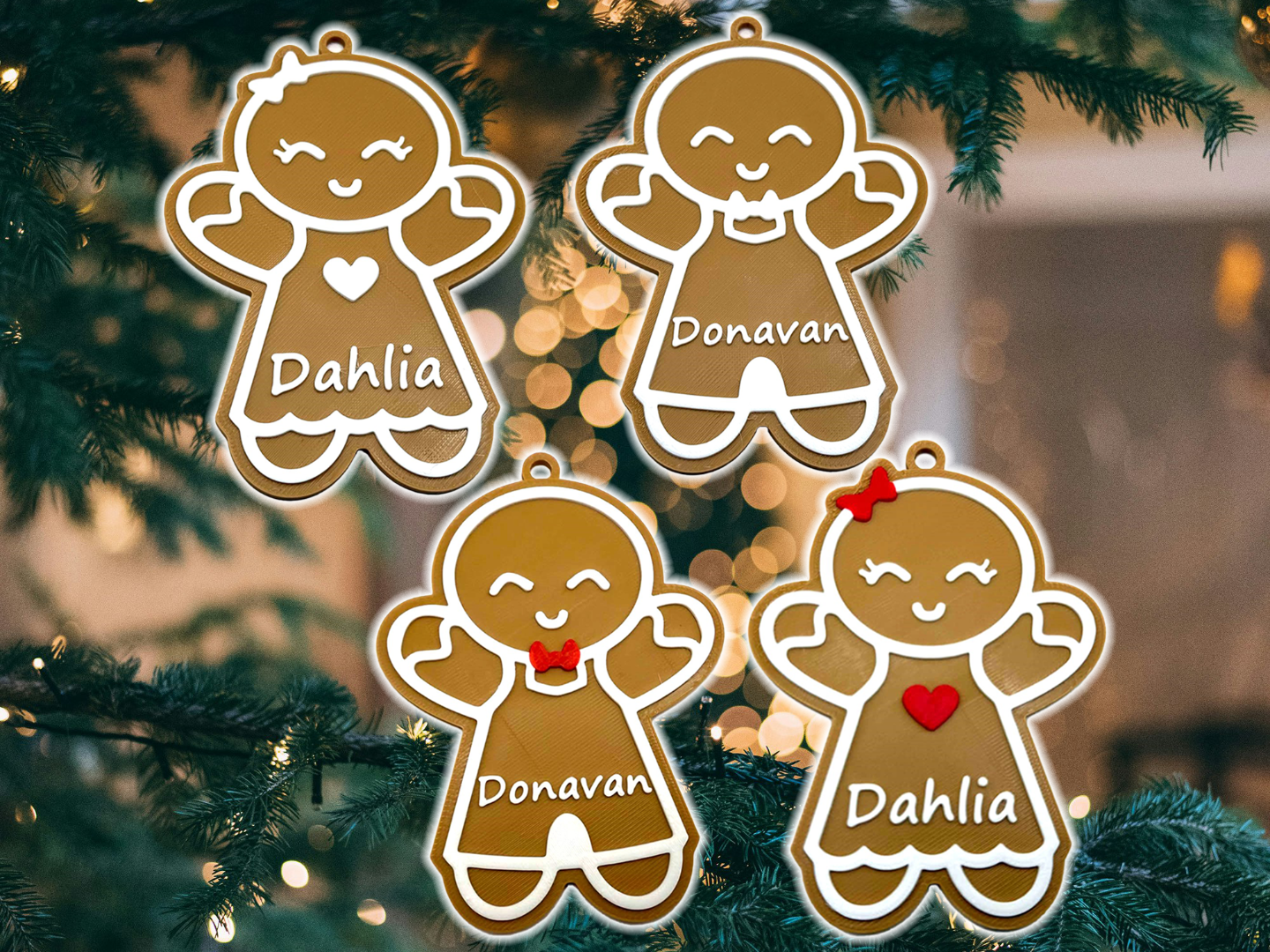 Christmas Ornament: Gingerbread Personalized Name