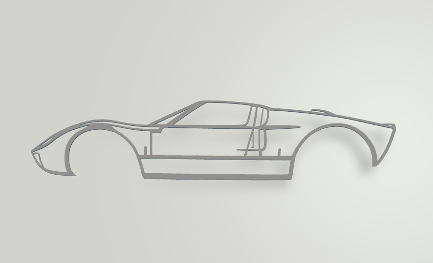 Ford GT 2D Wall Art silhouette