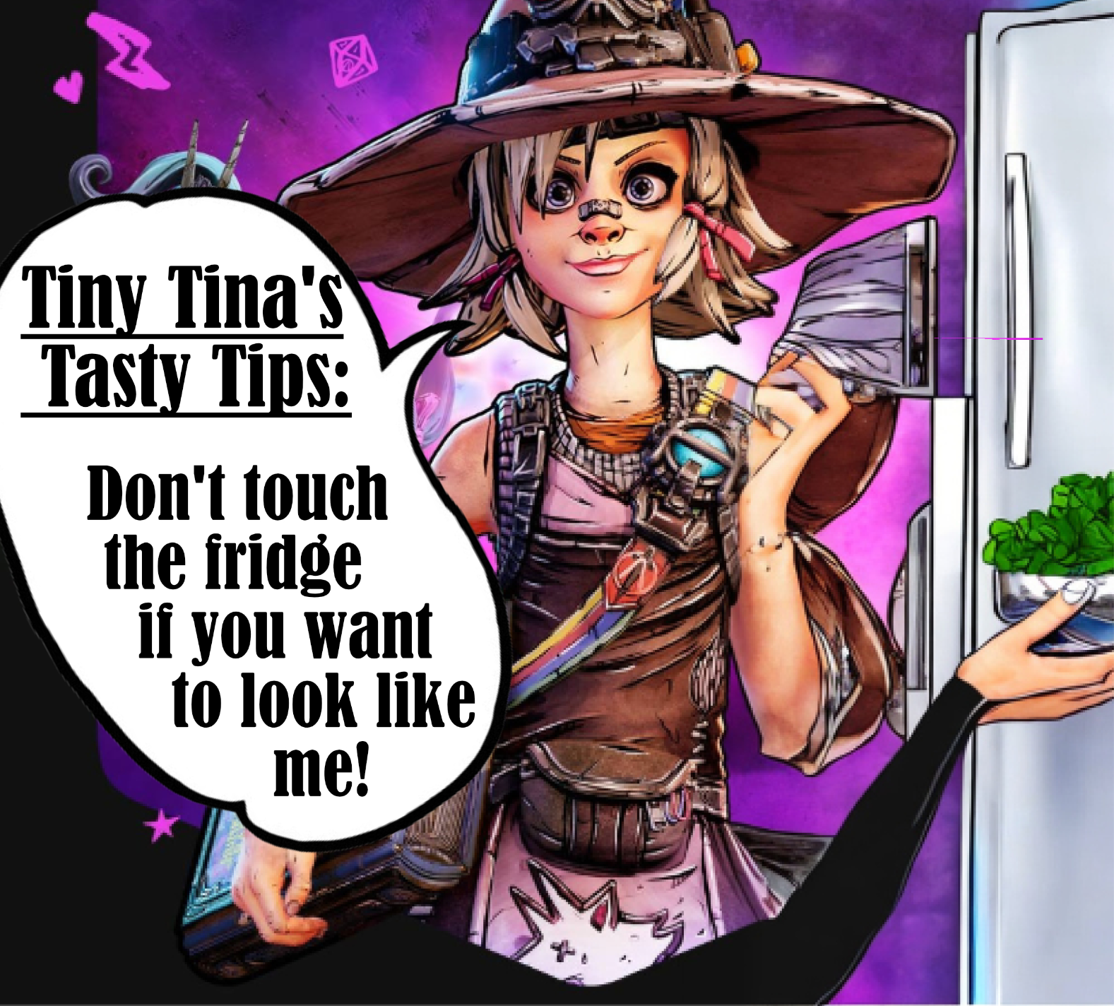 Tiny Tina Tasty Tip fridge magnet