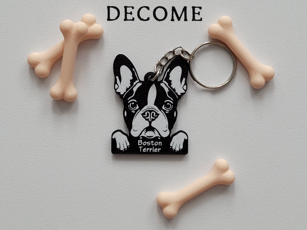 Boston terrier keychain