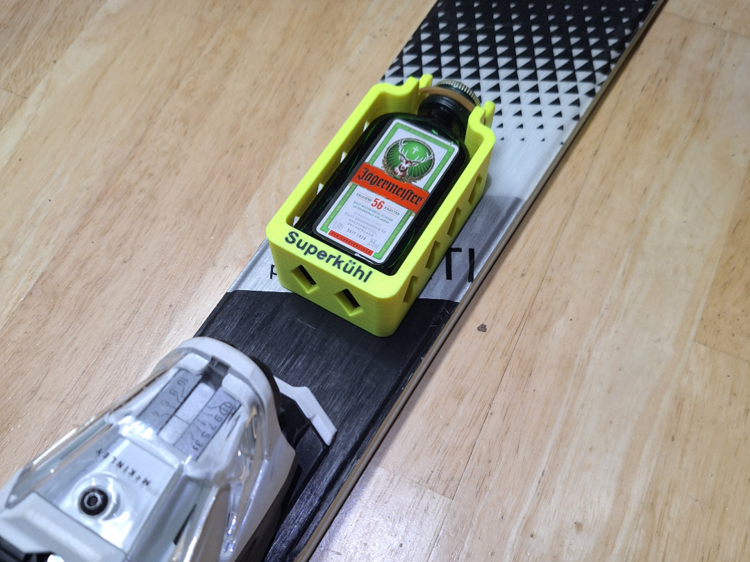 Jaegermeister holder for ski and snowboard gadget