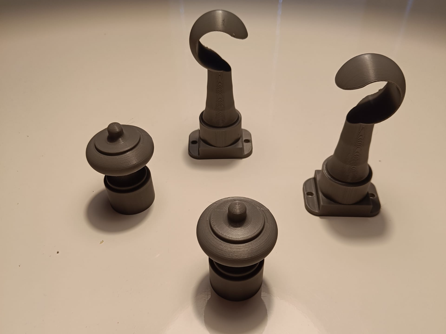 Fancy Curtain Rod Brackets and End Caps Set