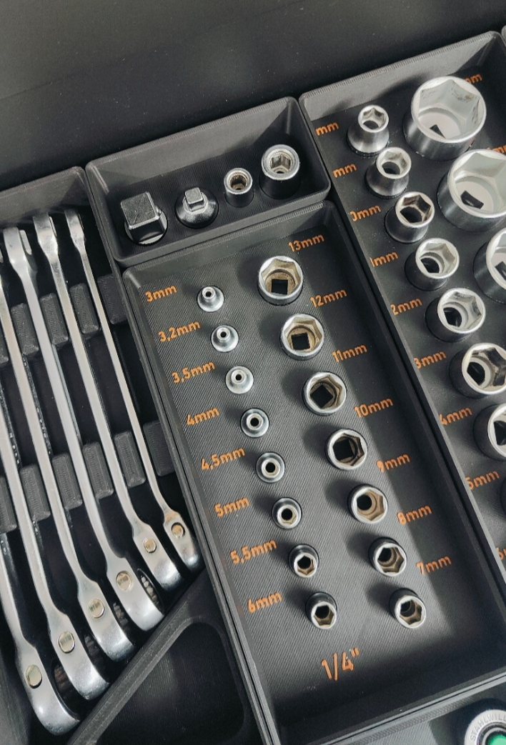 Gridfinity 1/4" socket holder Stahlwille