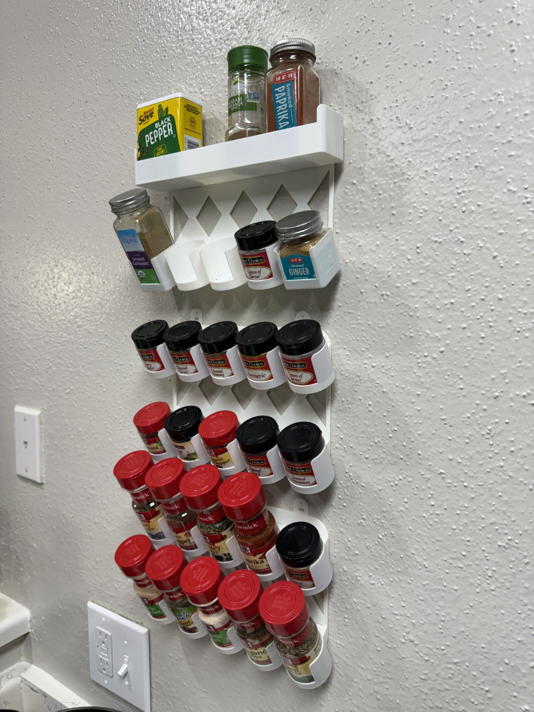 Customizable Spice Rack - Wall Mounted w/ 3M Command Strips - PreSupported