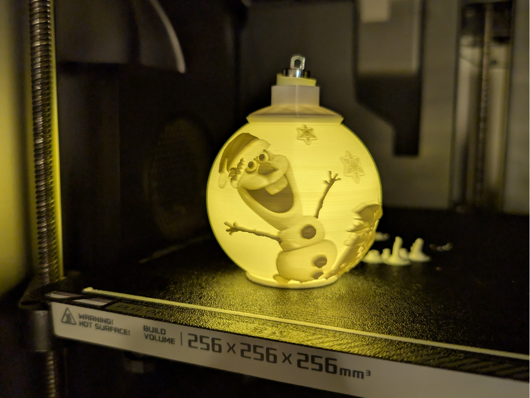Olaf lithophane, Weihnachtskugel