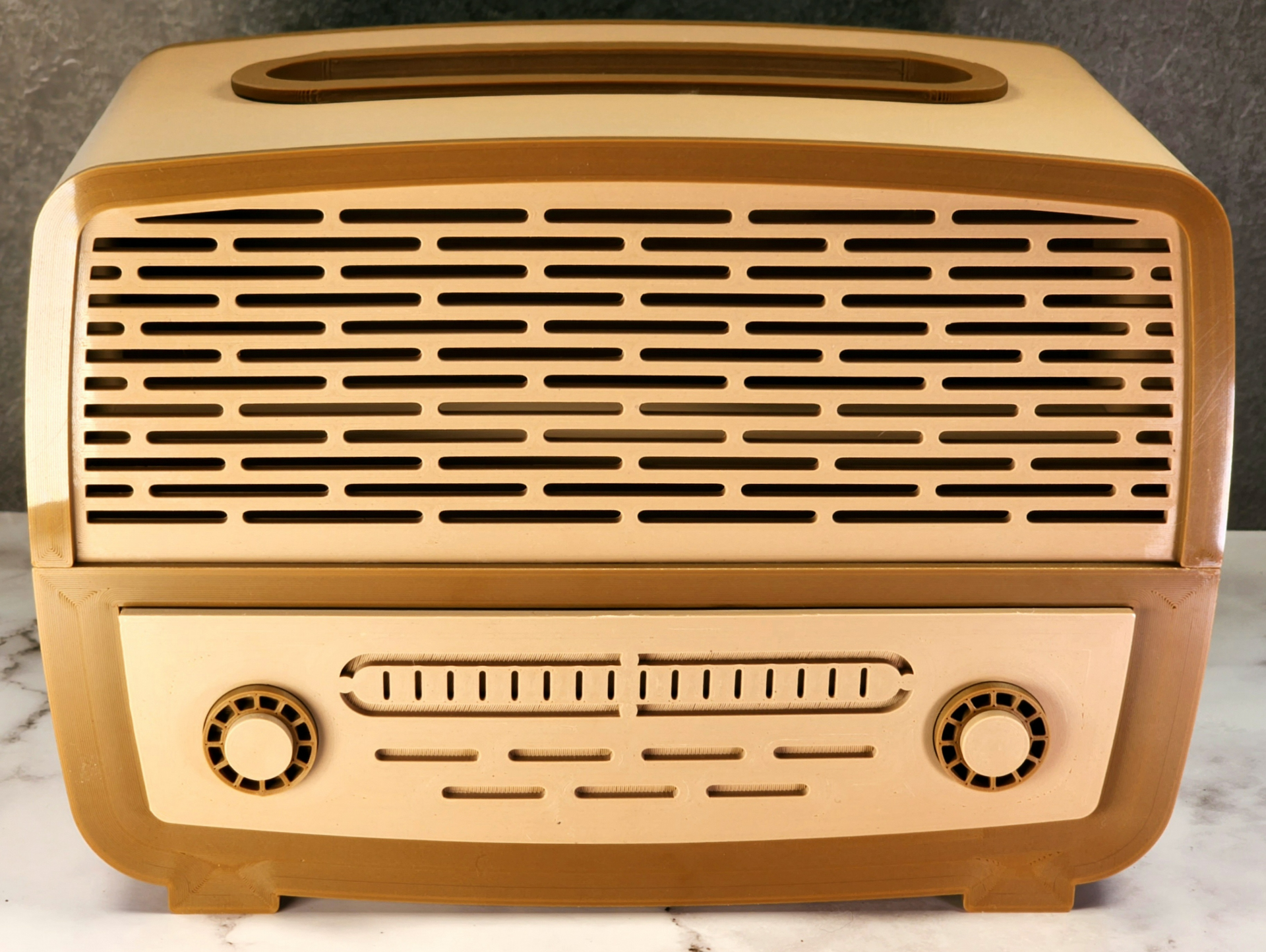 Vintage Radio Tissue Dispenser with Small Storage Compartment