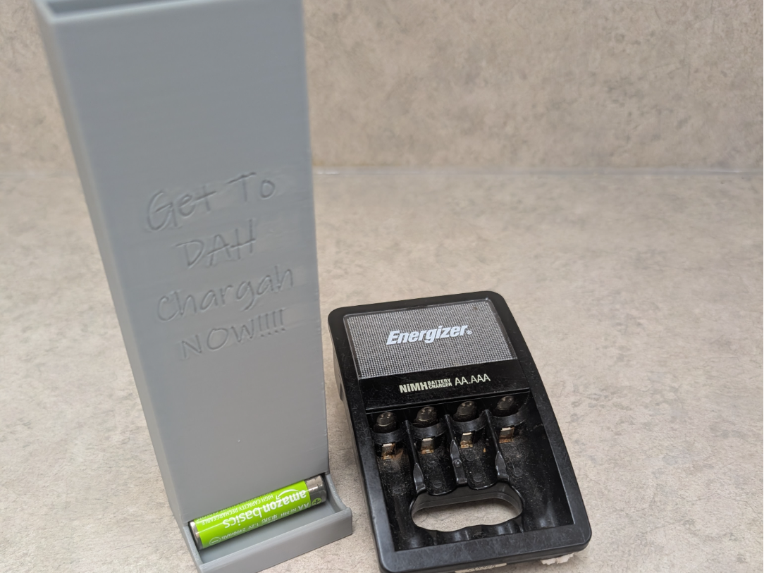 AA Battery magnet holder Arnold Choppah parody