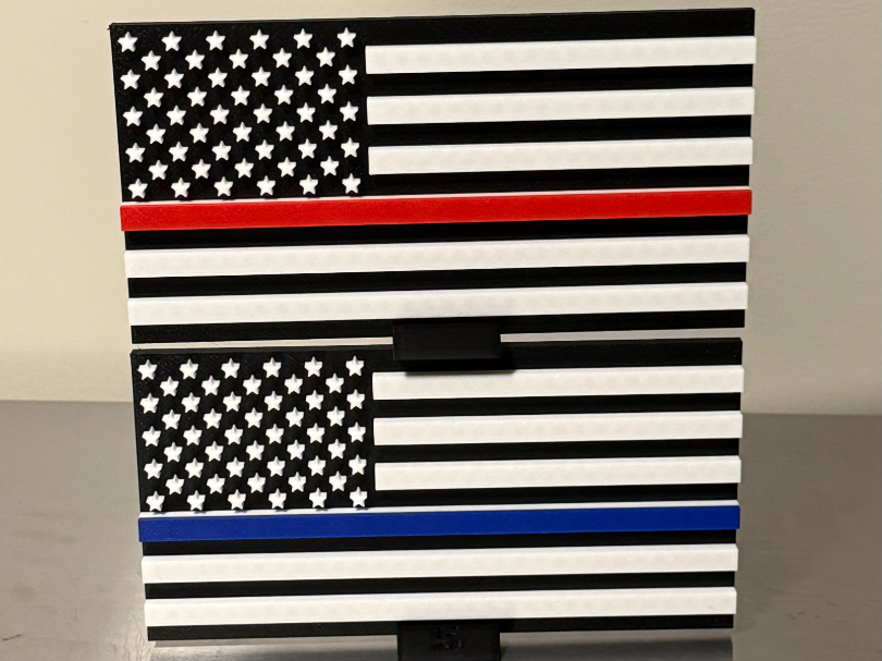 Thin Red & Blue Line Flags