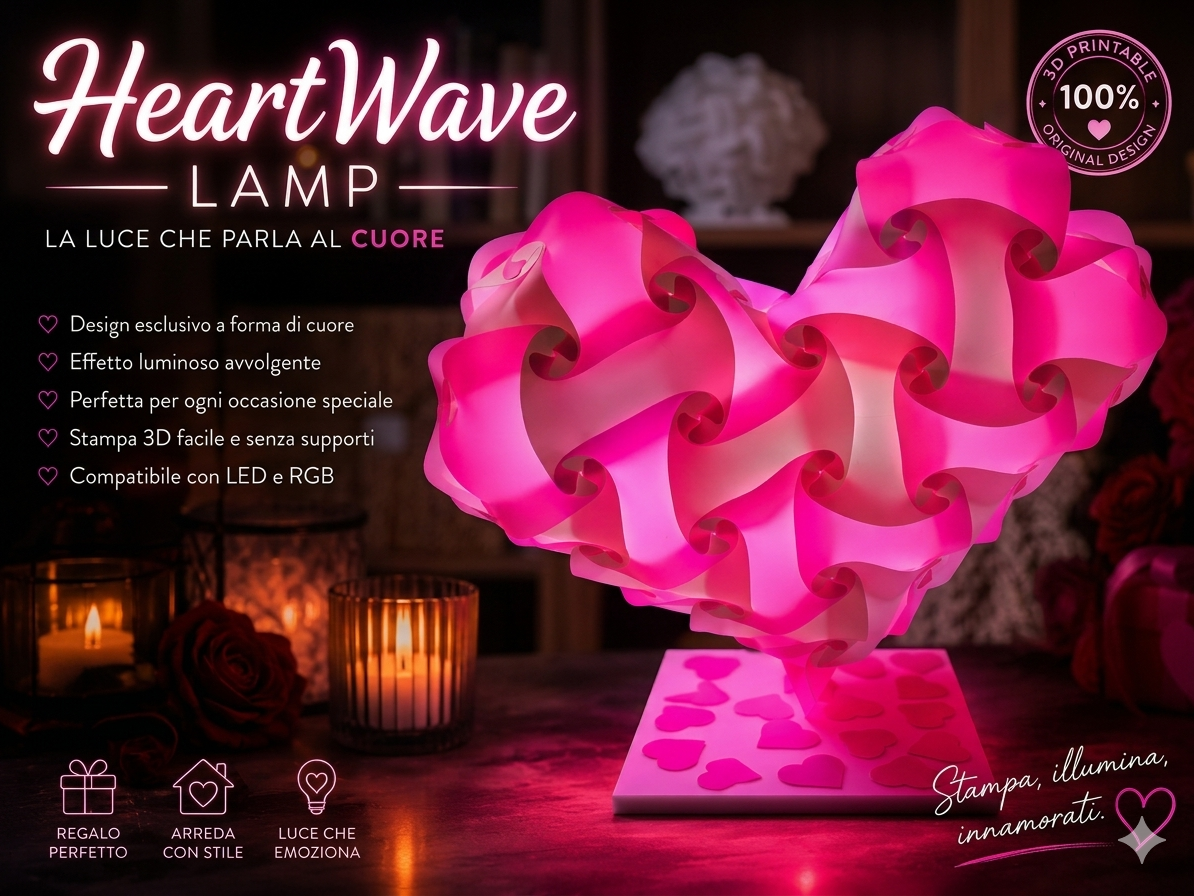 HeartWave Lamp – Romantic Heart-Shaped Decorative