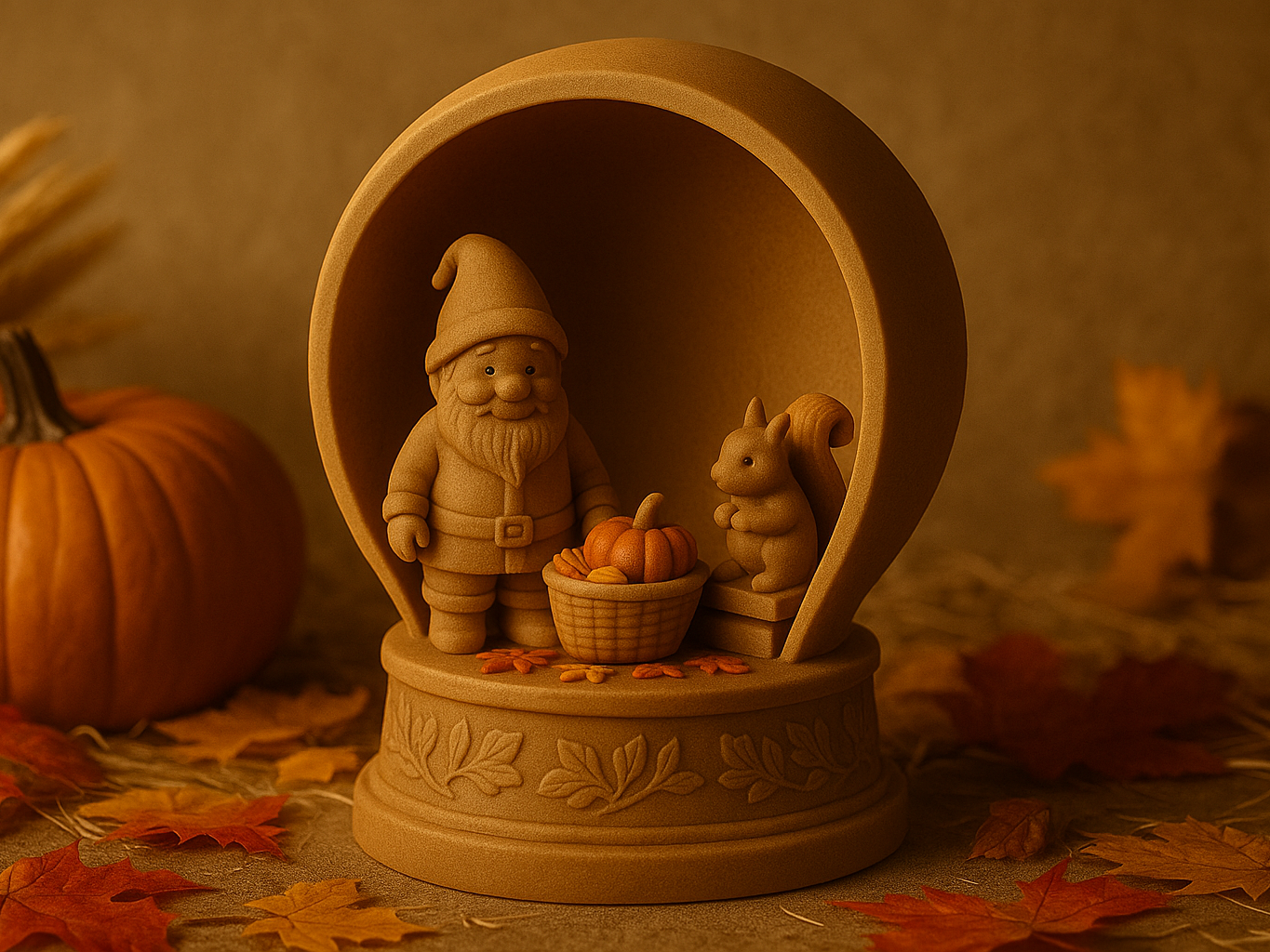 Herbstliche Diorama mit Teelicht