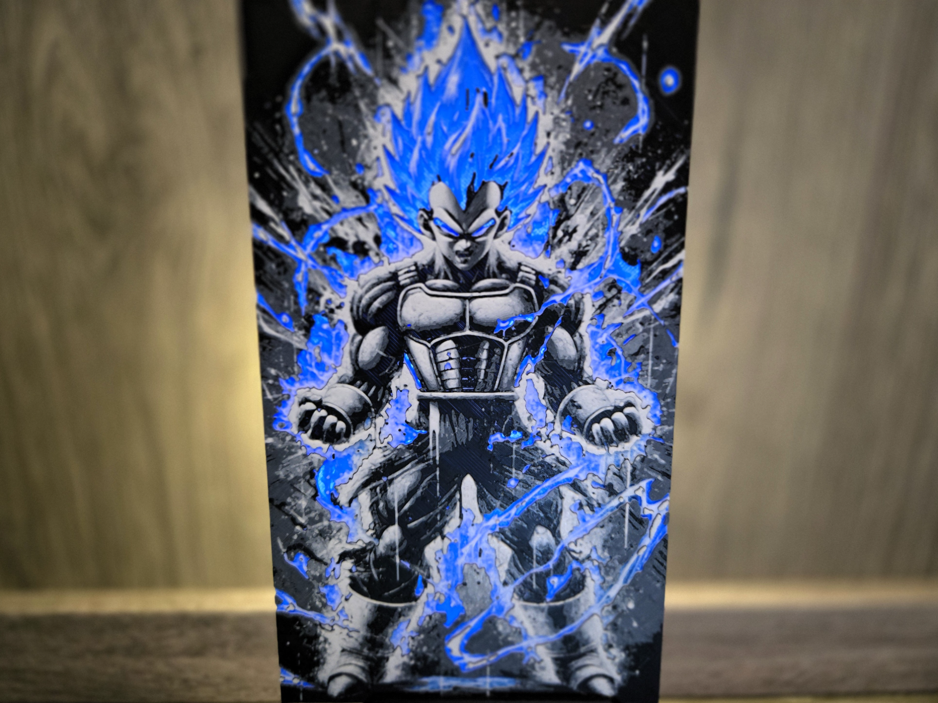 Hueforge Epic Vegeta Fanart with Lighting Effect