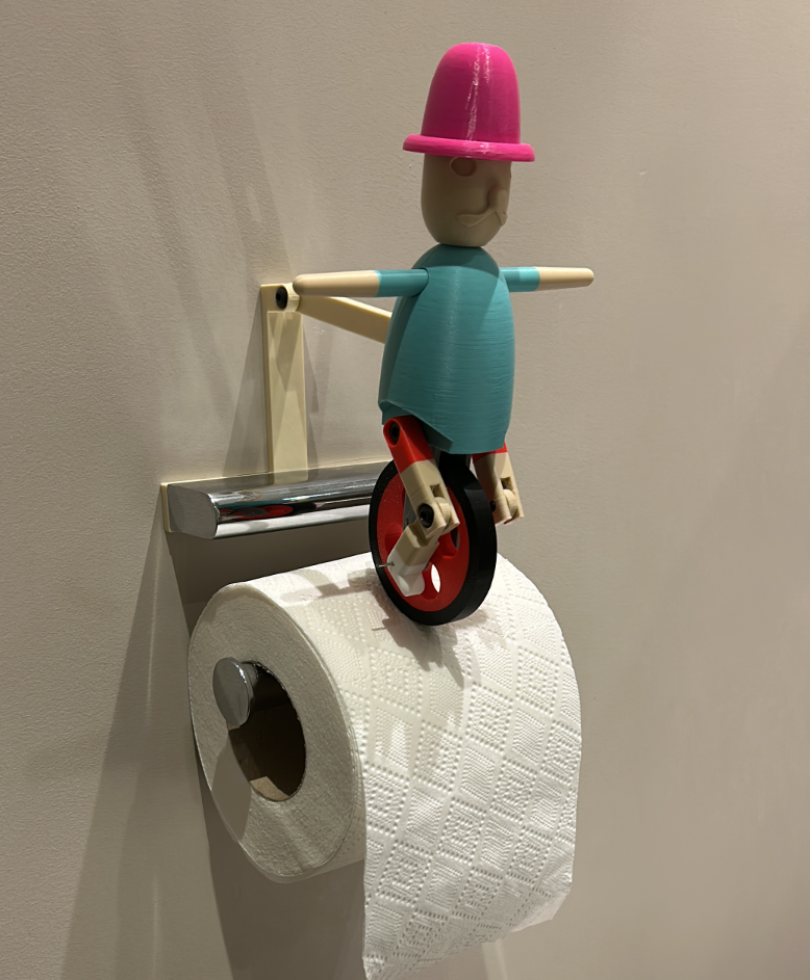 Toilet Paper Man Cycling