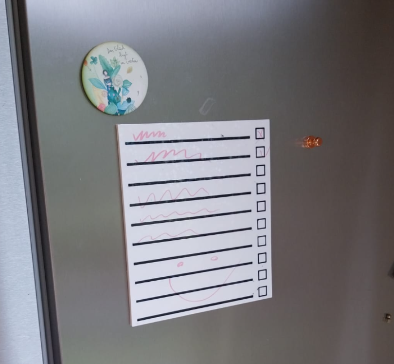 Fridgemagnet to do list