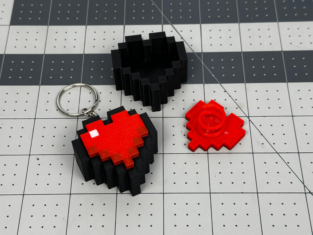 Minecraft Heart Spring Button Keychain