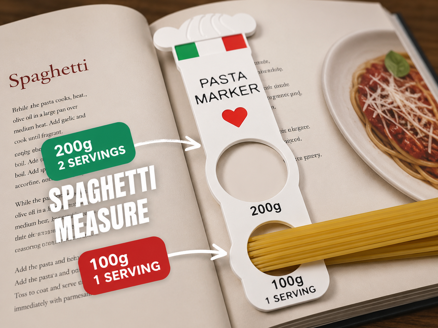 Pasta Marker - Spaghetti Measure Bookmark