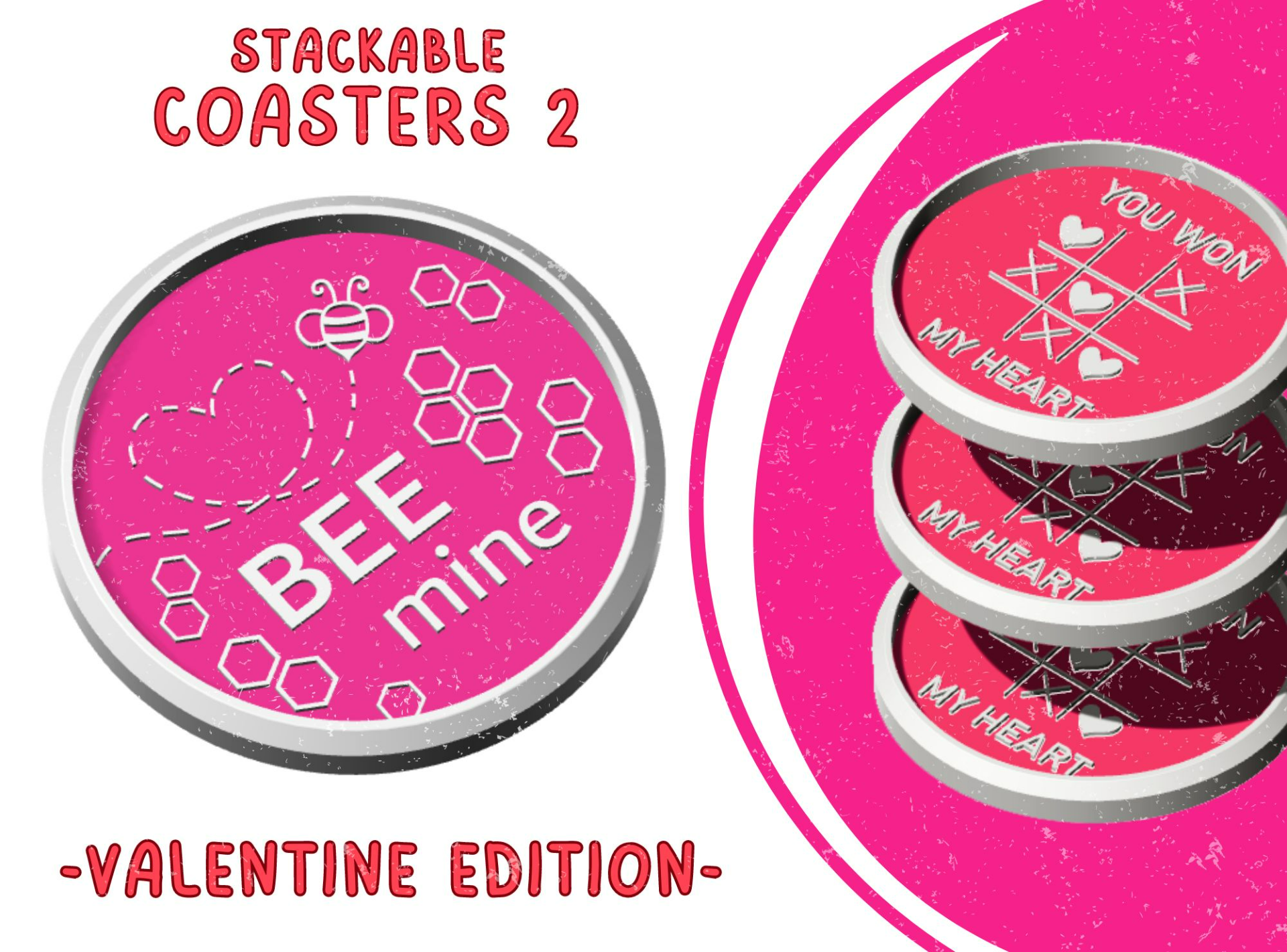S.C. - Stackable Coasters - Valentine 02