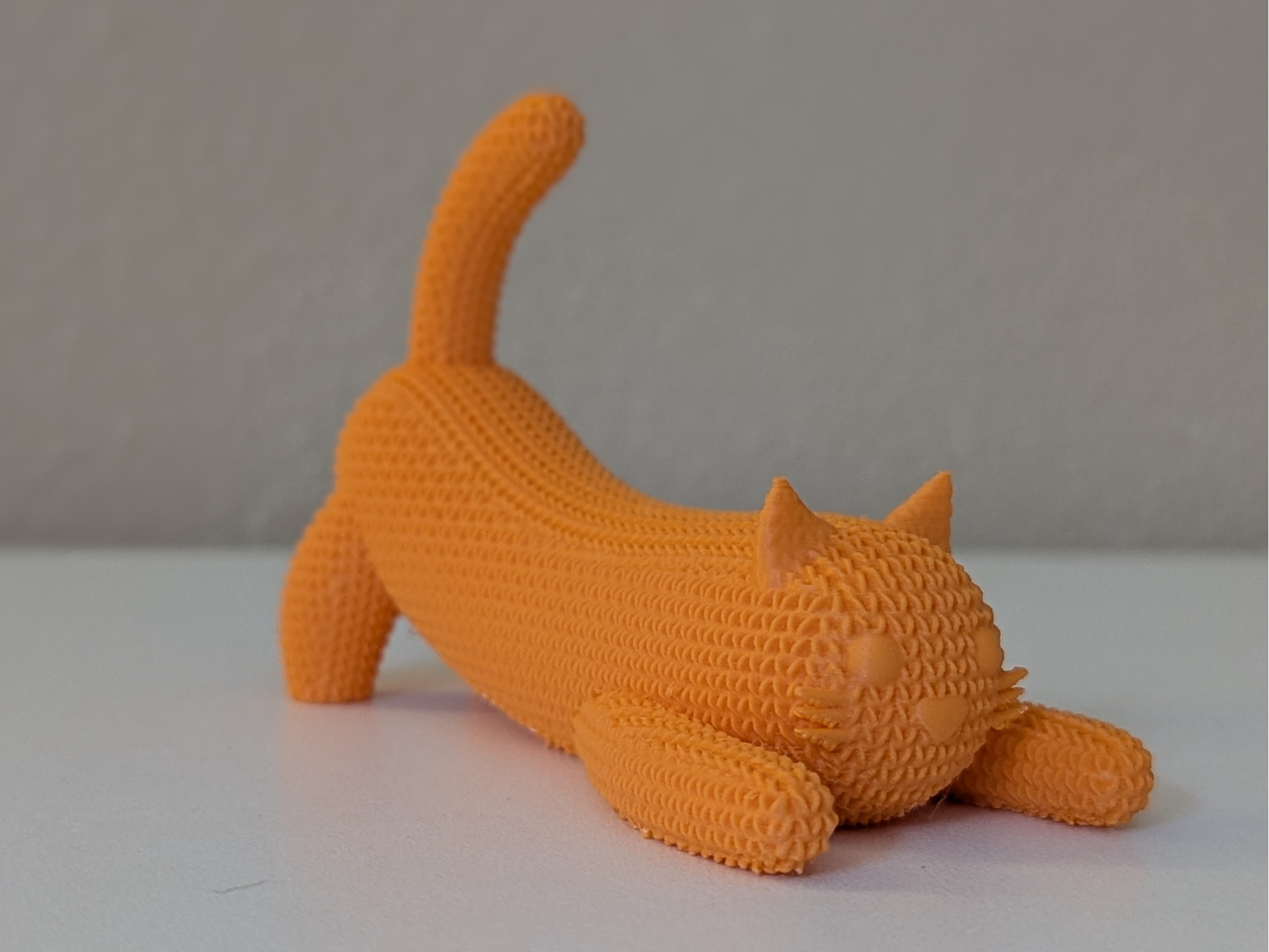 Knitted Long Cat Stretching