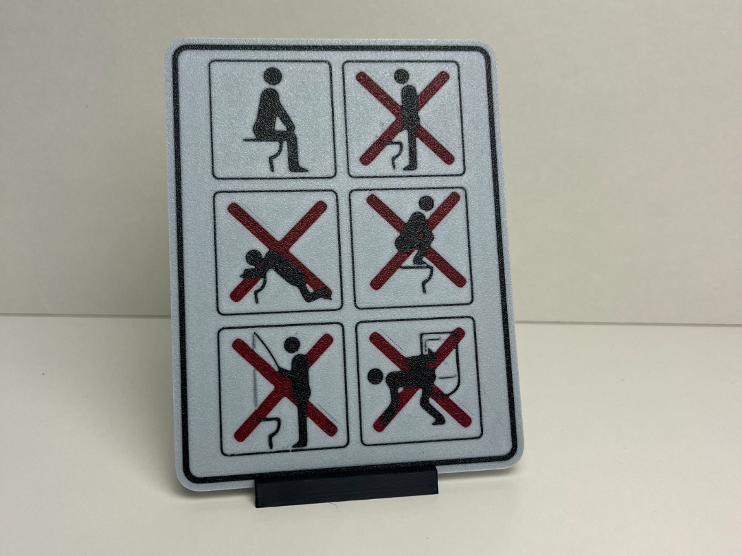 Sign for Proper Toilet Use