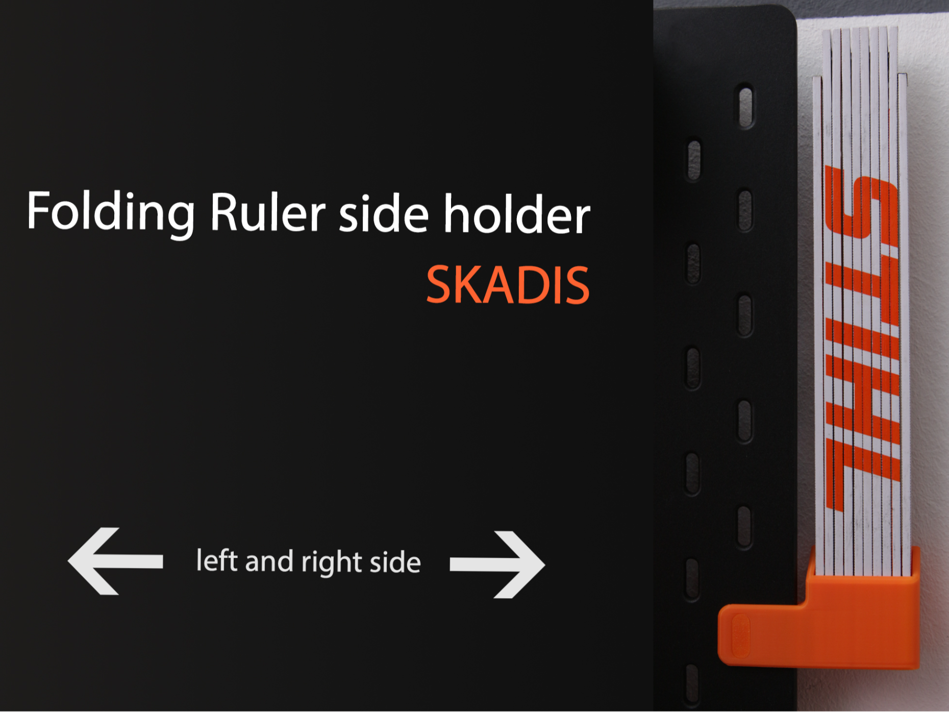 Folding Ruler side holder for skadis