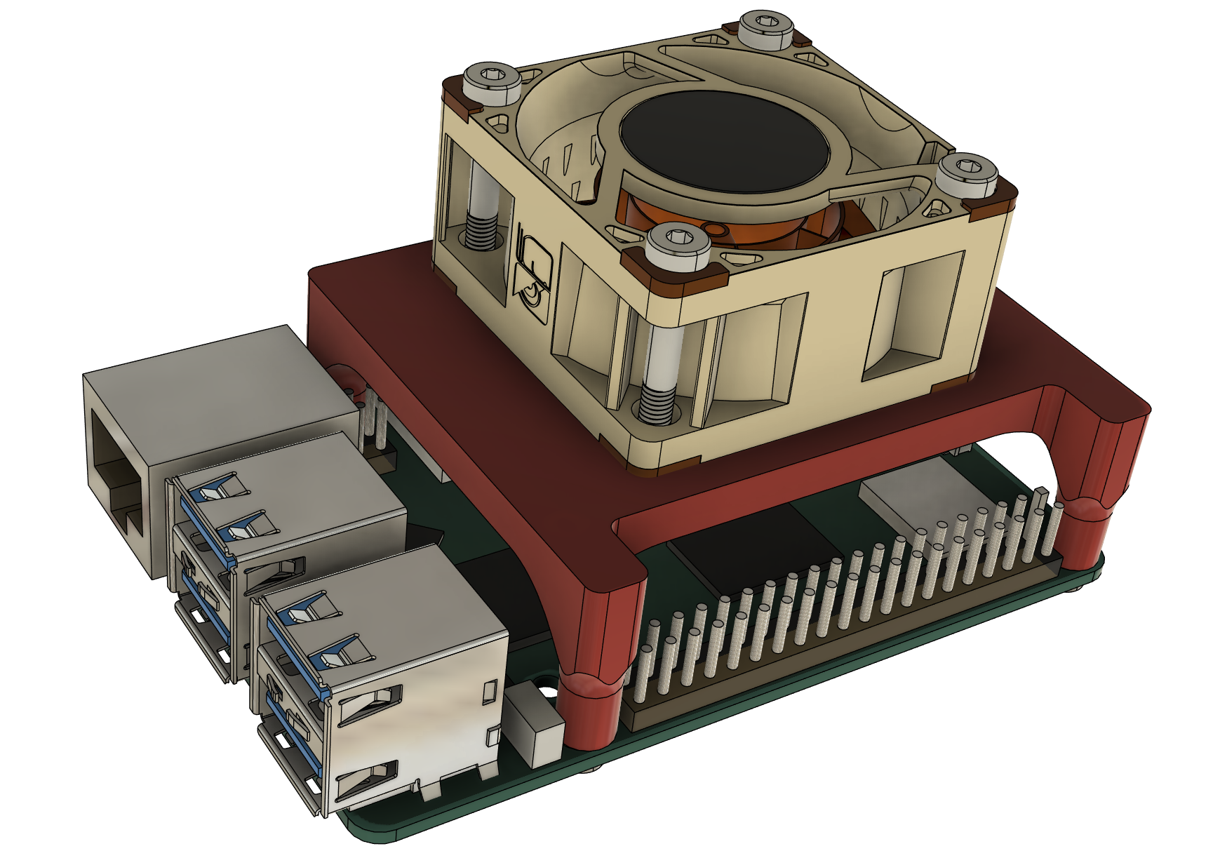 Raspberry Pi 5 Fan Mount (40mm Fan)