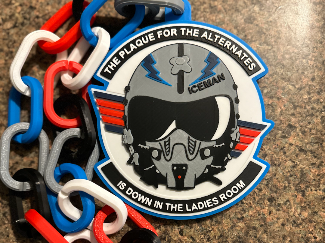 Top Gun Iceman Plaque For The Alternates Oversized