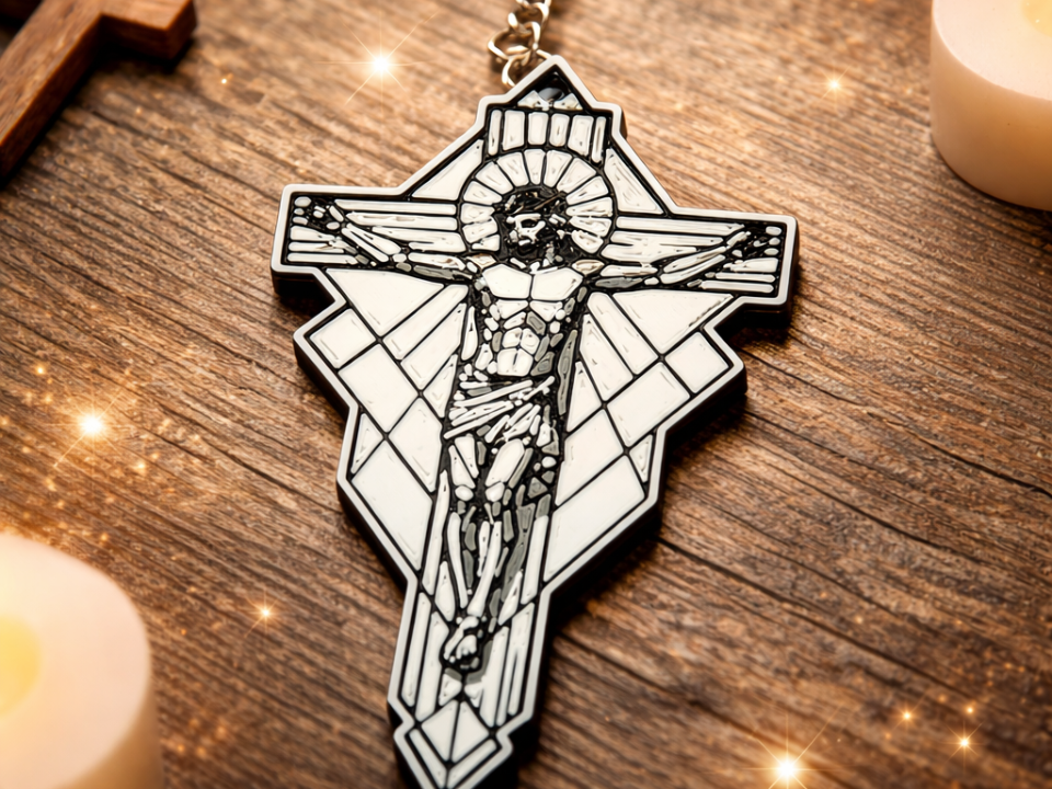 crucifix keychain