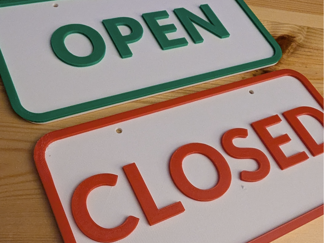 Reversible Open / Closed Shop Sign